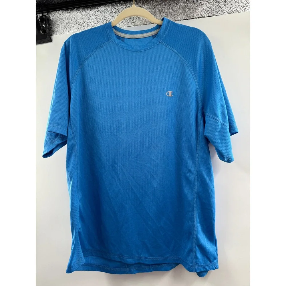 Champion Double Dry T-Shirt Athletic Activewear Gym Blue XL - Picture 1 of 8